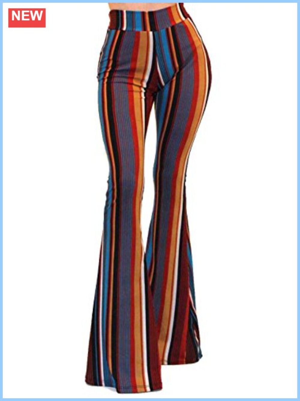 Boho Bell Bottom Flare Pants High Rise Stretchy Lightweight Rayon Casual